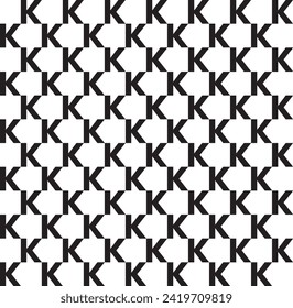 K monogram black on white background illustration vector design