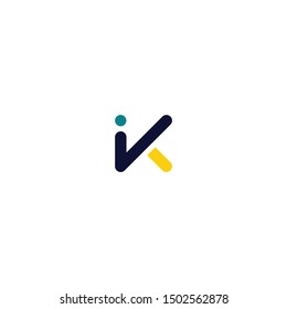K Monogram with Checklist for an Online Store Mobile App Logo