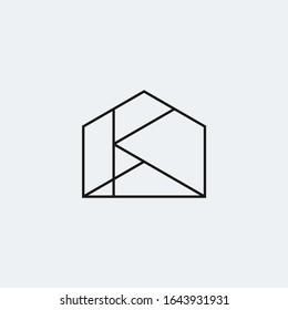 K & A monogram logo with architectural concept.