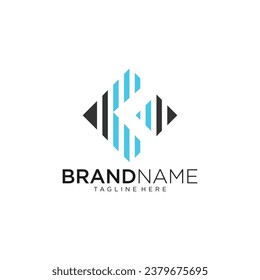 Diseño del logotipo en monograma K. diseño de logotipo de negrita geométrica