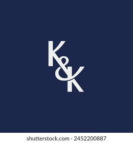 K and K monogram logo design. Minimal stylish icon vector illustration.