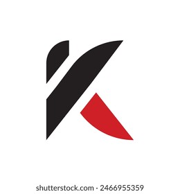 Diseño de logotipo de monograma K. Icono único y creativo de la letra K. Símbolo inicial mínimo.  Alfabeto moderno, letras de marca. 