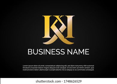 K Monogram Logo, Double K, Initial Letter Logo For Your Company Name, Alphabet Logo Template Ready For Use, Modern Initial Logo