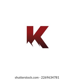 K Mountain Logo Design. K Initial Logo for adventure