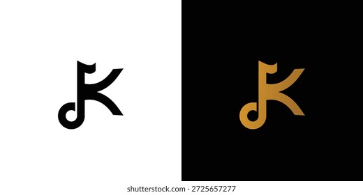 O design do logotipo da K music é único e luxuoso