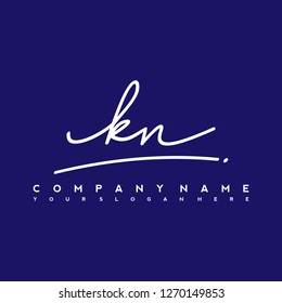  K N Logotipo inicial vectorial
