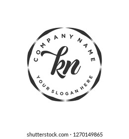  K N Initial handwriting logo vector