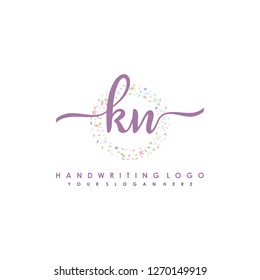  K N Initial handwriting logo vector