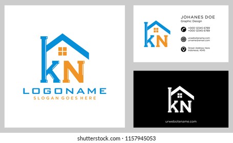 K N initial logo template vector