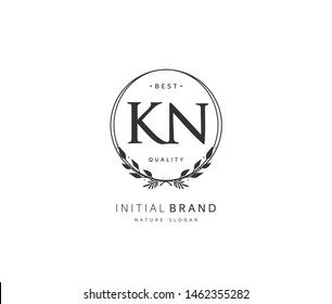 K N Kn Beauty Vector Initial Stock Vector (Royalty Free) 1462355282 ...