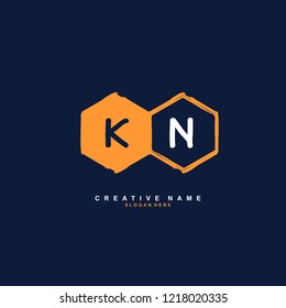 K N KN Initial logo template vector