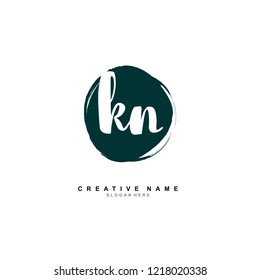 K N KN Initial logo template vector
