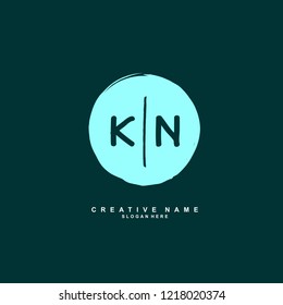 K N KN Initial logo template vector