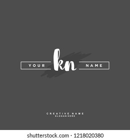 K N KN Initial logo template vector
