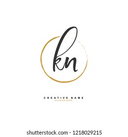 K N KN Initial logo template vector