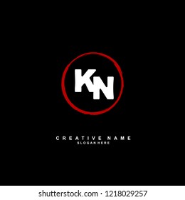 K N KN Initial logo template vector