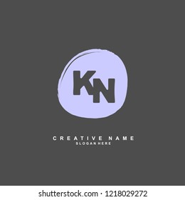 K N KN Initial logo template vector