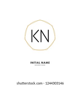 K N KN Initial logo letter with minimalist concept. Vector with scandinavian style logo.