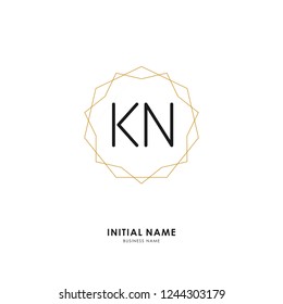 K N KN Initial logo letter with minimalist concept. Vector with scandinavian style logo.
