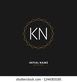 K N KN Initial logo letter with minimalist concept. Vector with scandinavian style logo.