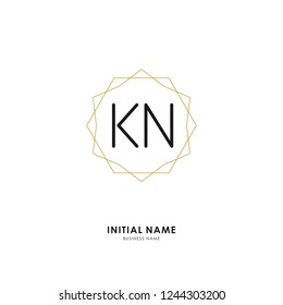 K N KN Initial logo letter with minimalist concept. Vector with scandinavian style logo.