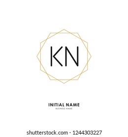 K N KN Initial logo letter with minimalist concept. Vector with scandinavian style logo.