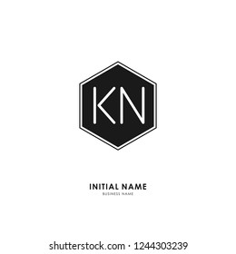K N KN Initial logo letter with minimalist concept. Vector with scandinavian style logo.