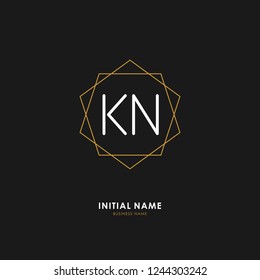 K N KN Initial logo letter with minimalist concept. Vector with scandinavian style logo.