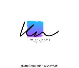 K N Signature initial logo template vector