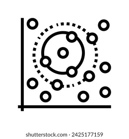 k nearest neighbors knn algorithm line icon vector. k nearest neighbors knn algorithm sign. isolated contour symbol black illustration