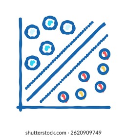 k vizinhos mais próximos knn algoritmo doodle ícone esboço vetor. k vizinhos mais próximos knn algoritmo sinal. símbolo isolado ilustração