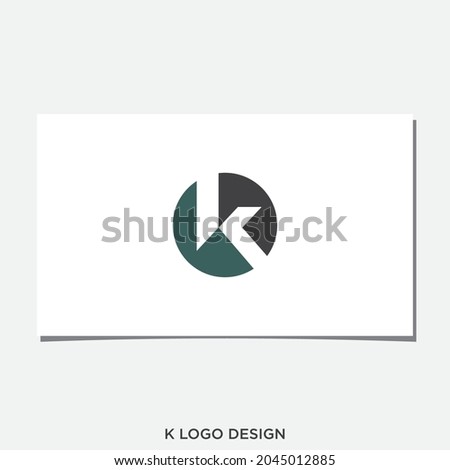 K  NEGATIVE SPACE LOGO DESIGN VECTOR