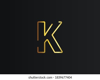 K number logo, modern and elegant golden design. Eps10  vector illustration         