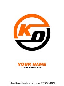 K O initial circle logo template vector