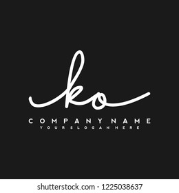 K O Initial handwriting logo vector