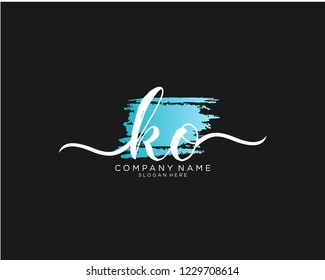 K O Initial handwriting logo vector