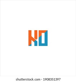 K O unique abstract letter logo design. ko monogram