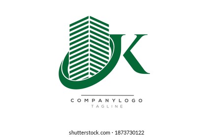 K OK real estate Icon monogram letter text alphabet logo design