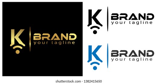 K online logo template, stock logo template.