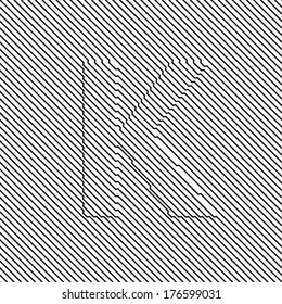 K - optical illusion  letter