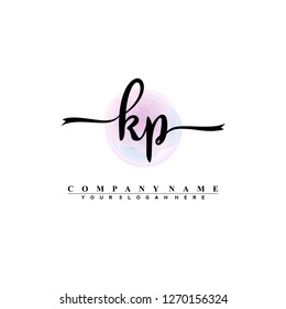 K P Initial handwriting logo vector