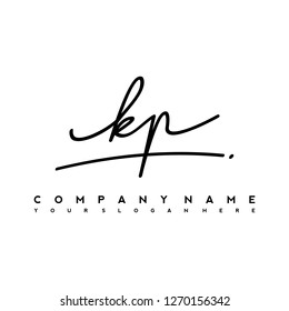 K P Initial handwriting logo vector