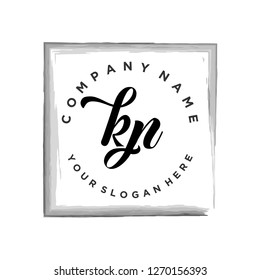 K P Initial handwriting logo vector