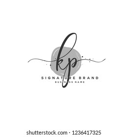 K P KP Initial letter handwriting and  signature logo.