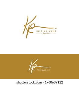 K P KP Initial letter handwriting and signature logo.