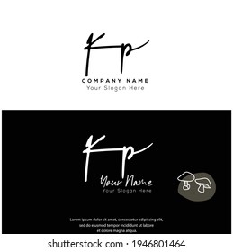 K P KP Initial letter handwriting and signature logo. Beauty vector initial logo .Fashion, boutique, floral and botanical	