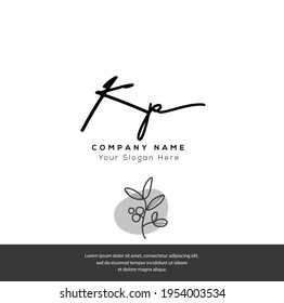 K P KP Initial letter handwriting and signature logo. Beauty vector initial logo .Fashion, boutique, floral and botanical