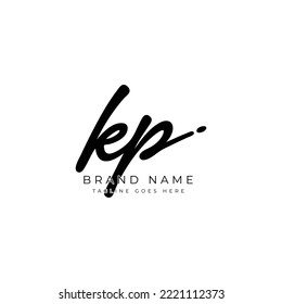 K P KP Initial letter handwriting and signature vector logo