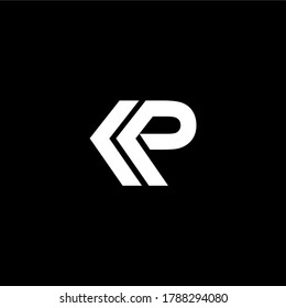 Letras K & P Plantilla vectorial de icono del logotipo conjunto para el diseño del logotipo corporativo y de la tarjeta de visita.