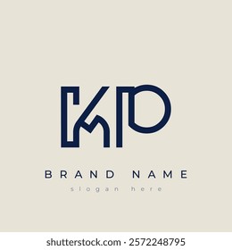 K and P logo design. KP abstract Letters Logo Monogram. This logo design is the process of creating a visual symbol that represents a brand, company, or individual.